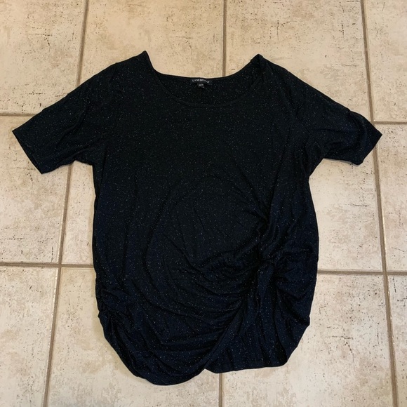 Lane Bryant Black Sparkle Ruched & Knot Detail Top - Plus Size 18/20 - Picture 6 of 8